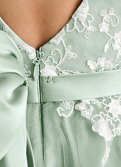 Azazie Butterfly vestidos de niña de las flores Vestido de Agave de Encaje de Corte En A image5