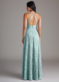 Azazie Davis Robes de demoiselle d'honneur Robe Trapèze en Blumen-Burnout Plissée Brume image2