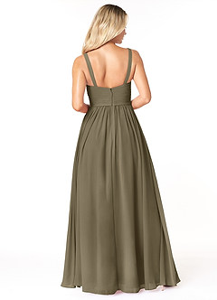 Azazie Chanel Bridesmaid Dresses Willow Green A-Line Pleated Chiffon Dress image2