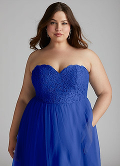 Azazie Roni Bridesmaid Dresses Royal Blue A-Line Sweetheart Neckline Tulle Convertible Dress image11