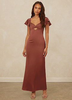 Christian Siriano Bridal for Azazie 1005 Bridesmaid Dresses Auburn Sheath Sweetheart Neckline Stretch Satin Dress image4