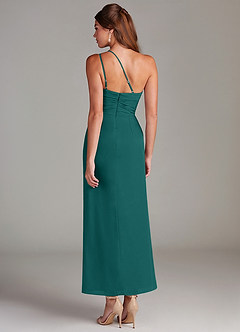 Azazie Eren Bridesmaid Dresses Peacock Mermaid One Shoulder Chiffon Dress image7