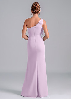 Azazie Rinna Bridesmaid Dresses Frosted Lilac Mermaid One Shoulder Chiffon Dress image2