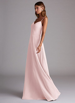 Azazie Marley Bridesmaid Dresses Blushing Pink A-Line Off the Shoulder Chiffon Convertible Dress image6