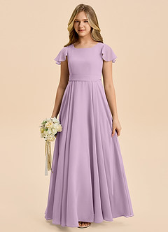Azazie Cady Junior Wisteria A-Line Pleated Chiffon Dress image1