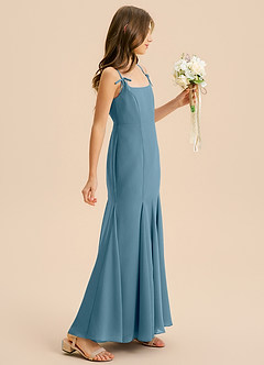 Azazie Evey Junior Abito Sirena in Chiffon Plissettato Bermuda image5