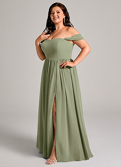Azazie Calianna At-home Try On Dresses Black A-Line Off the Shoulder Chiffon Convertible Dress image10