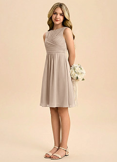 Azazie Skyla Junior Klä av A-Line i Chiffong Plisserad image4