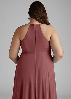 Azazie Annabelle Zwangerschaps Bruidsmeisjekleding A-Lijn V-hals geplooid Mesh Vloerlengte Jurk image10