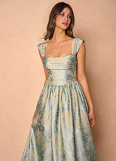 Runa 빈티지 블루 미디 드레스 image5