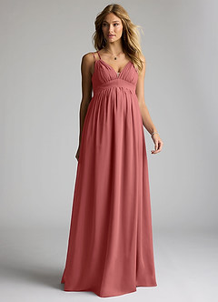 Azazie Emree Abiti da damigella d'onore premaman Abito A-Line Chiffon Floor-Length image1