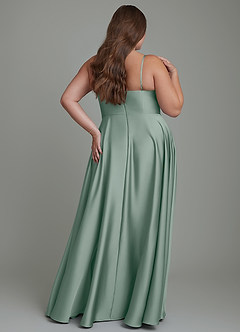 Azazie Elle Robes à essayer chez vous Robe Trapèze en Satin extensible Plissé Noir image9