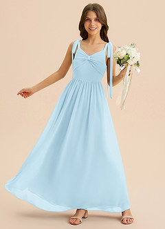 Azazie Izzy Junior Klä av A-Line i Chiffong Plisserad image3