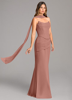 Azazie Sorrel Bridesmaid Dresses Cedar Rose Mermaid Corset Chiffon Dress image4
