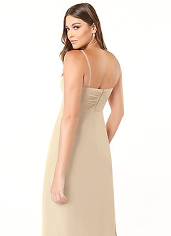 Azazie Justina Bridesmaid Dresses Champagne A-Line Sweetheart Neckline Chiffon Dress image6