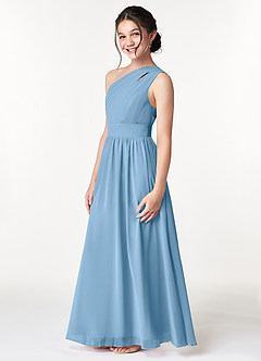 Azazie Molly Junior Amethyst A-Line Pleated Chiffon Dress image5
