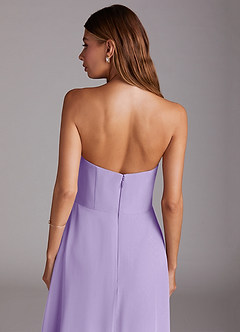Azazie Wren Bridesmaid Dresses Lilac A-Line Side Slit Chiffon Convertible Dress image8