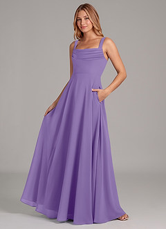 Azazie Shaude Bridesmaid Dresses Tahiti A-Line Pleated Chiffon Dress image4
