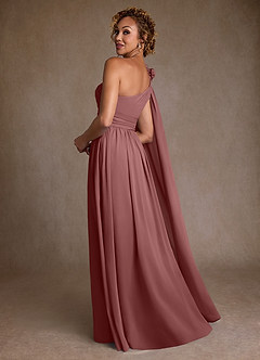 Azazie Lancaster Abiti per la Madre della Sposa Abito A-Line in Chiffon Monospalla Rosa Del Deserto image2