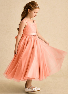 Azazie Patootie Flower Girl Dresses Sunset A-Line Spaghetti Strap Tulle Dress image4