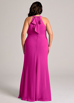 Azazie Doretta Jurken voor bruidsmeisjes Jurk van Chiffon met Zeemeermin Geplooid Fuchsia image2