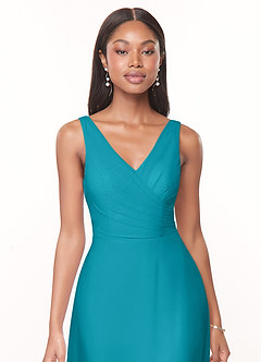 Azazie Nala Bridesmaid Dresses Jade A-Line Pleated Chiffon Dress image4