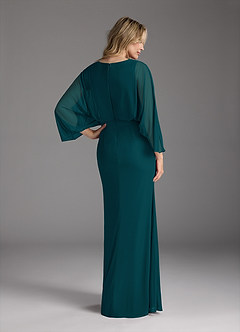 Azazie Ysabella Mother of the Bride Dresses Pine Mermaid Pleated Mesh Dress image5