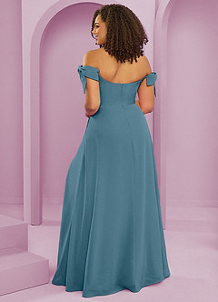 Barbie ♥ Azazie Jurken voor bruidsmeisjes Converteerbaar Jurk van Chiffon met A-Lijn Off the Shoulder Bermuda image8