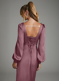 Azazie Brianna Bridesmaid Dresses Amethyst Mermaid Corset Stretch Satin Dress image2