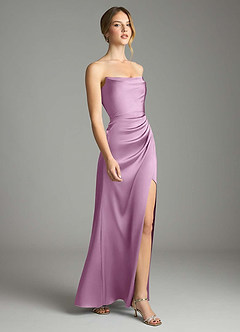 Azazie Leonis Bridesmaid Dresses Wisteria Mermaid Pleated Stretch Satin Convertible Dress image6