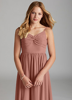 Azazie Zeya Junior Cedar Rose A-Line Chiffon Dress image6