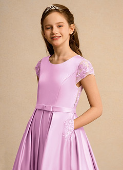 Azazie Bunny Girls Formal Flower Girl Dresses Candy Pink Ball-Gown Lace Dress image4