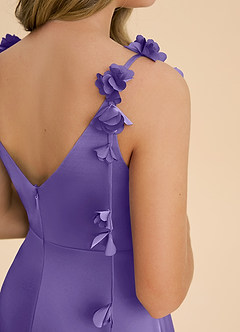 Azazie Gumdrop Junior Tahiti Empire Pleated Stretch Satin Dress image6