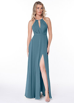 Azazie Evalleen Bridesmaid Dresses Bermuda A-Line Pleated Chiffon Dress image2