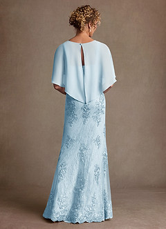 Azazie Amrita Mother of the Bride Dresses Sky Blue Mermaid Lace Chiffon Dress image3