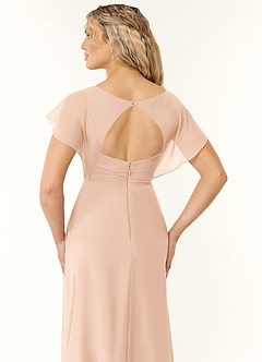 Azazie Rylee Robes de demoiselle d'honneur Robe Trapèze en Mousseline de soie Plissée Rose Perle image2