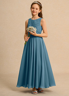 Azazie Ducky Junior Formal Flower Girl Dresses Bermuda A-Line Pleated Chiffon Dress image6