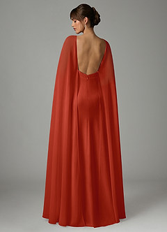 Azazie Stefania Robes de demoiselle d'honneur Robe Trapèze en Satin extensible Rouille image4