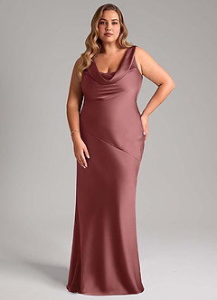 Azazie Rylina Bridesmaid Dresses Amethyst Mermaid Stretch Satin Dress image7