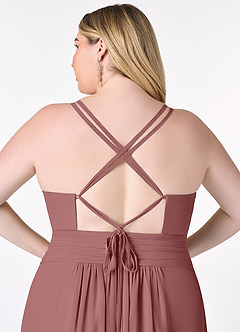 Azazie Farren Final Sale Desert Rose A-Line Pleated Chiffon Convertible Dress image13