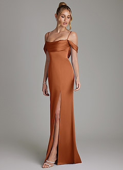 Azazie Nira Suknie dla druhen Syrena Gorset Satyna elastyczna Do ziemi Sukienka image6