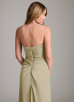 Azazie Lucille Bridesmaid Dresses Moss Green Mermaid Strapless Stretch Satin Convertible Dress image7