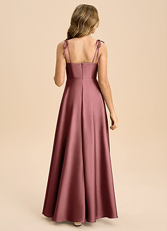 Azazie Popsy Junior Robe Trapèze en Satin extensible Arc Améthyste image2