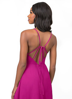 Azazie Everleigh Bridesmaid Dresses Fuchsia A-Line Sweetheart Pleated Chiffon Dress image3