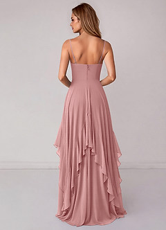 Azazie Zaina Bridesmaid Dresses Dusty Rose A-Line Chiffon Dress image6