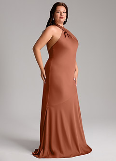 Azazie Lorena Brautjungfernkleider Meerjungfrau-Linie Plissee Stretch-Satin Kleid Zedernrose image11