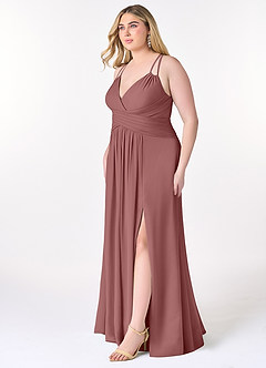 Azazie Farren Final Sale Desert Rose A-Line Pleated Chiffon Convertible Dress image12