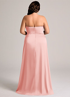 Azazie Wren At-home Try On Dresses Black A-Line Strapless Stretch Satin Convertible Dress image7