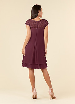 Azazie Tess Mother of the Bride Dresses Cabernet Empire Sequins Chiffon Dress image2