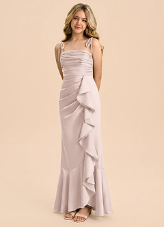 Azazie Ryan Junior Robe Fourreau en Satin extensible Arc Rose Pâle image1